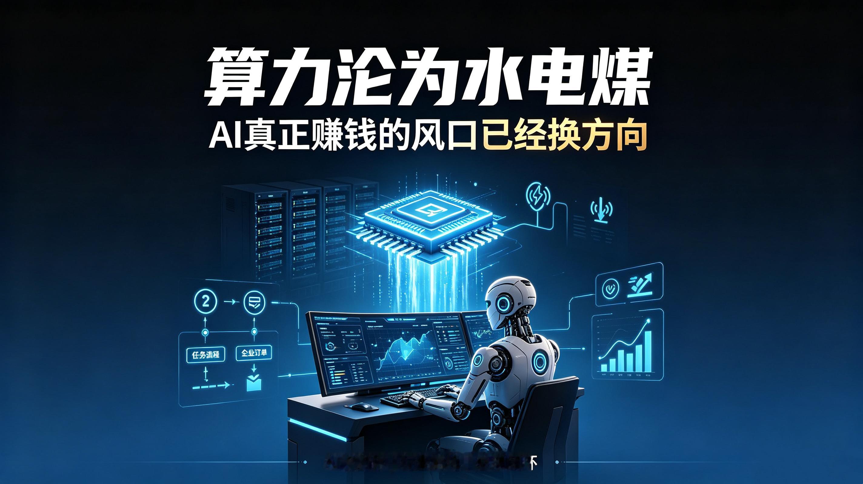 彻底变天！2026AI大洗牌，算力不值钱，真正赚钱风口曝光

2026下半年，AI赛道已经悄悄彻底变天！

很多普通人还在跟风关注算力、芯片、大模型参数。但内行人都清楚，单纯堆算力、拼硬件的时代，已经彻底落幕。

放在前两年，算力强、模型大就是绝对优势，也是最大风口。可如今算力早已不再稀缺，慢慢变成