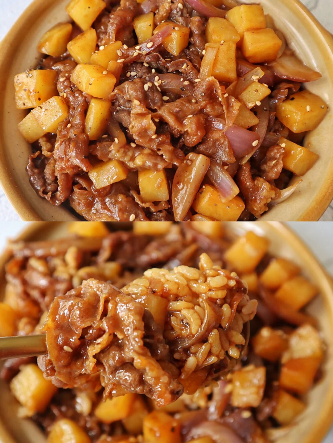 超满足的黑椒土豆肥牛饭😋超香三碗不够吃‼️