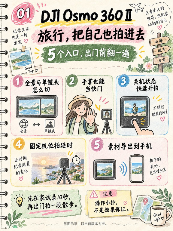 DJI Osmo 360 II 旅行，把自己也拍进去
