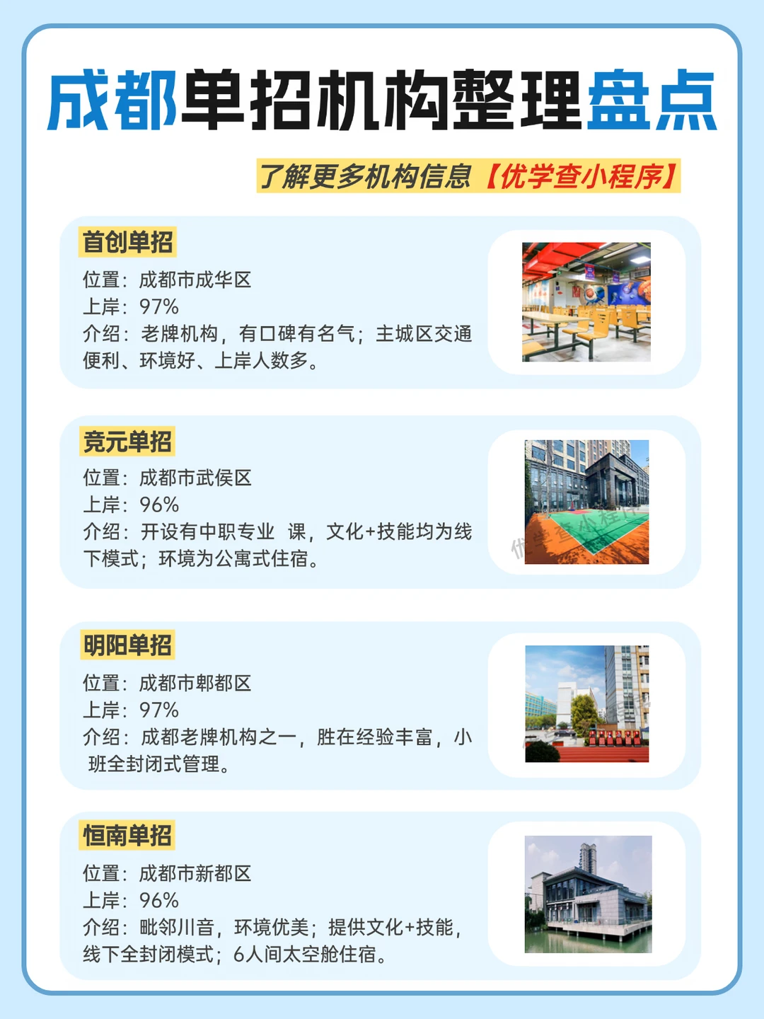 成都单招机构，这4家真的很🐮