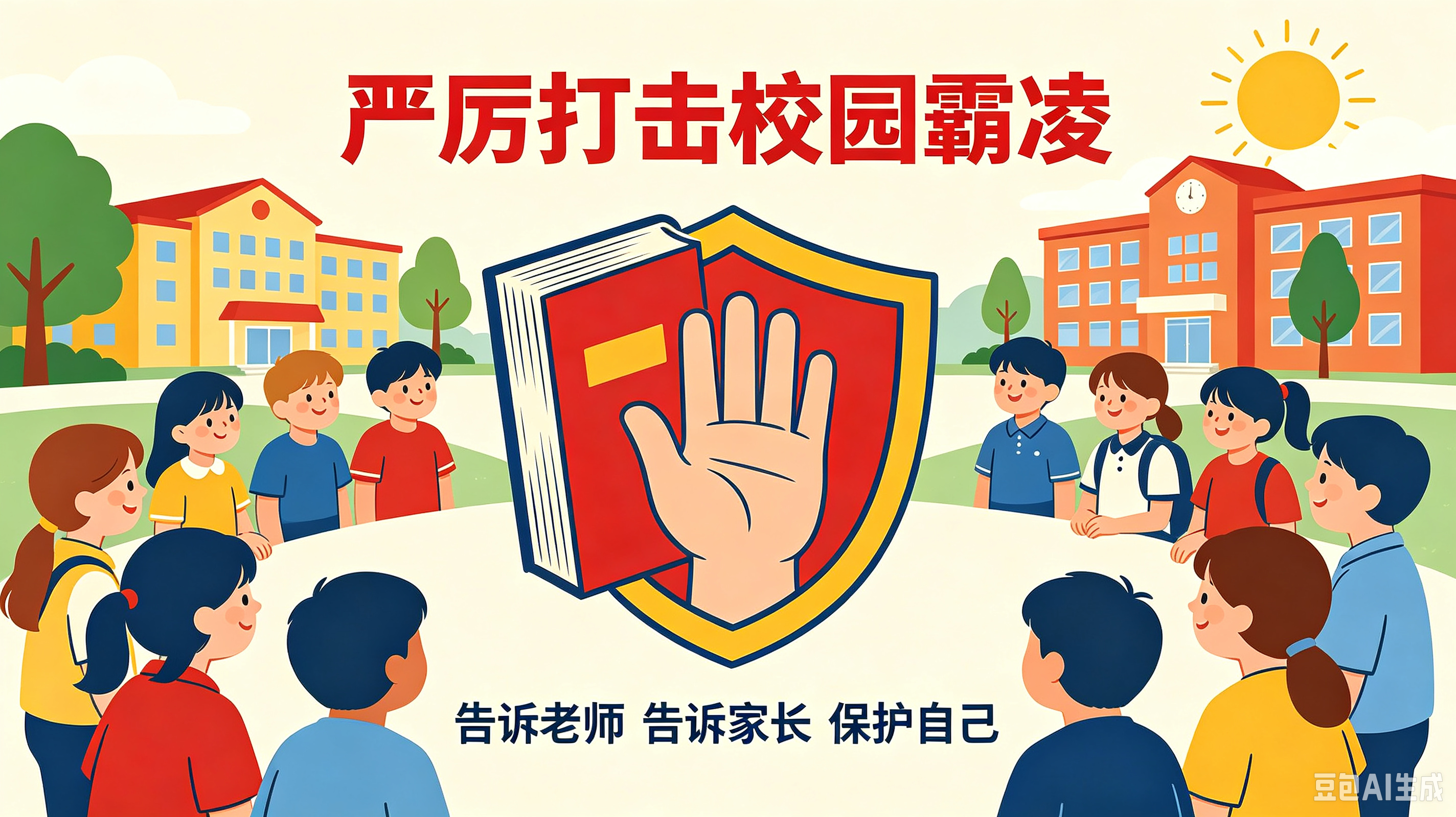 校园霸凌，指在校园内外学生间一方蓄意、多次对另一方实施欺负、侮辱，造成身心伤害的行为。
 
主要分为这几类：
1.肢体霸凌：殴打、推搡、抢夺物品等；
2.语言霸凌：辱骂、起侮辱外号、当众嘲讽；
3.社交霸凌：孤立排挤，不让其他同学和受害者来往；
4.网络霸
