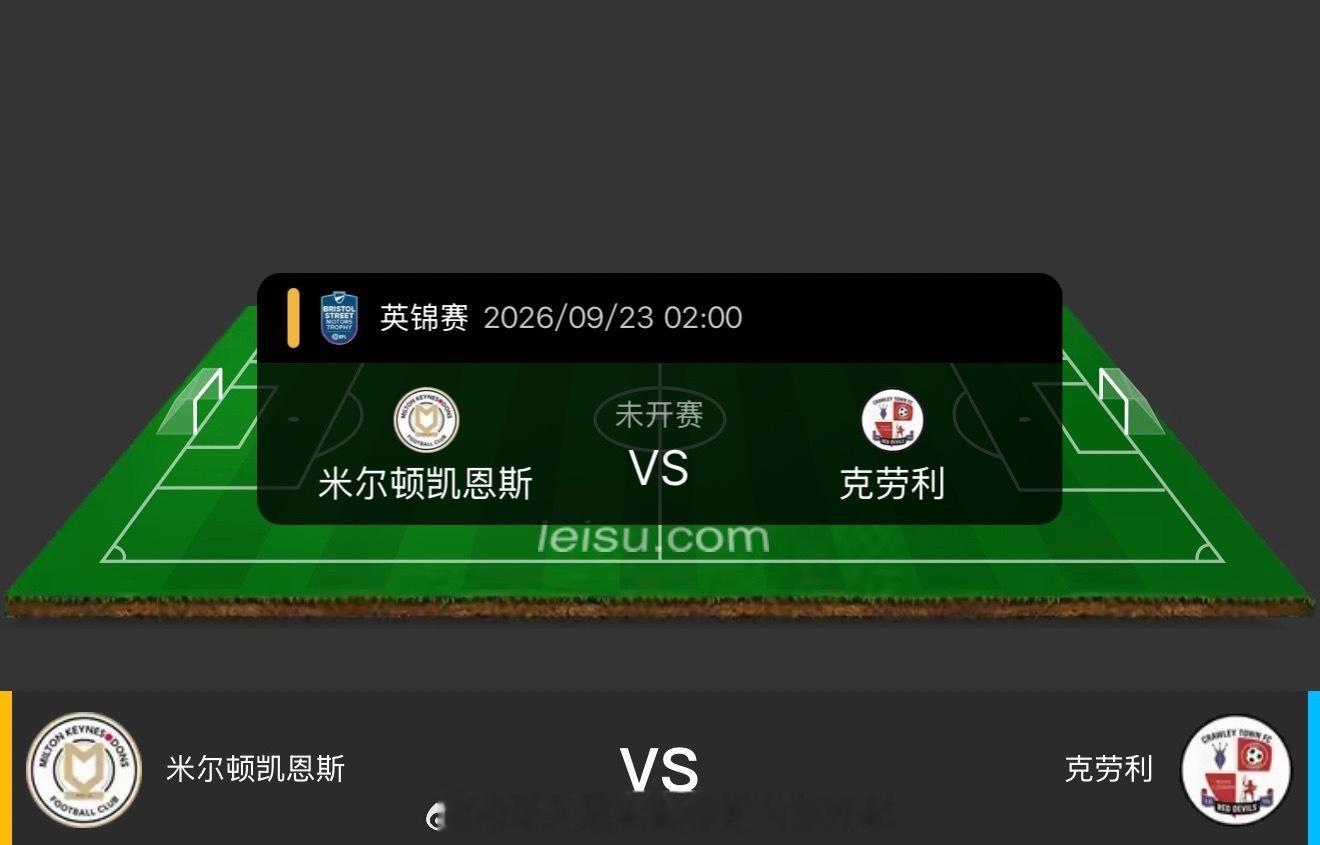 #米尔顿vs克劳利#【#米尔顿凯恩斯vs克劳利# 】米尔顿：这支升班马带着 "平局大师" 的标签，用稳步控球推进与边路轮番传中搅乱对手防线。他们的中场始终维持五成以上控球率，每一次边路起球都想撕开对手禁区，只为终结长达146天的正式比赛不胜尴尬，为南部小组赛首战拿下开门红。

锋线众人的终结效率虽 ​