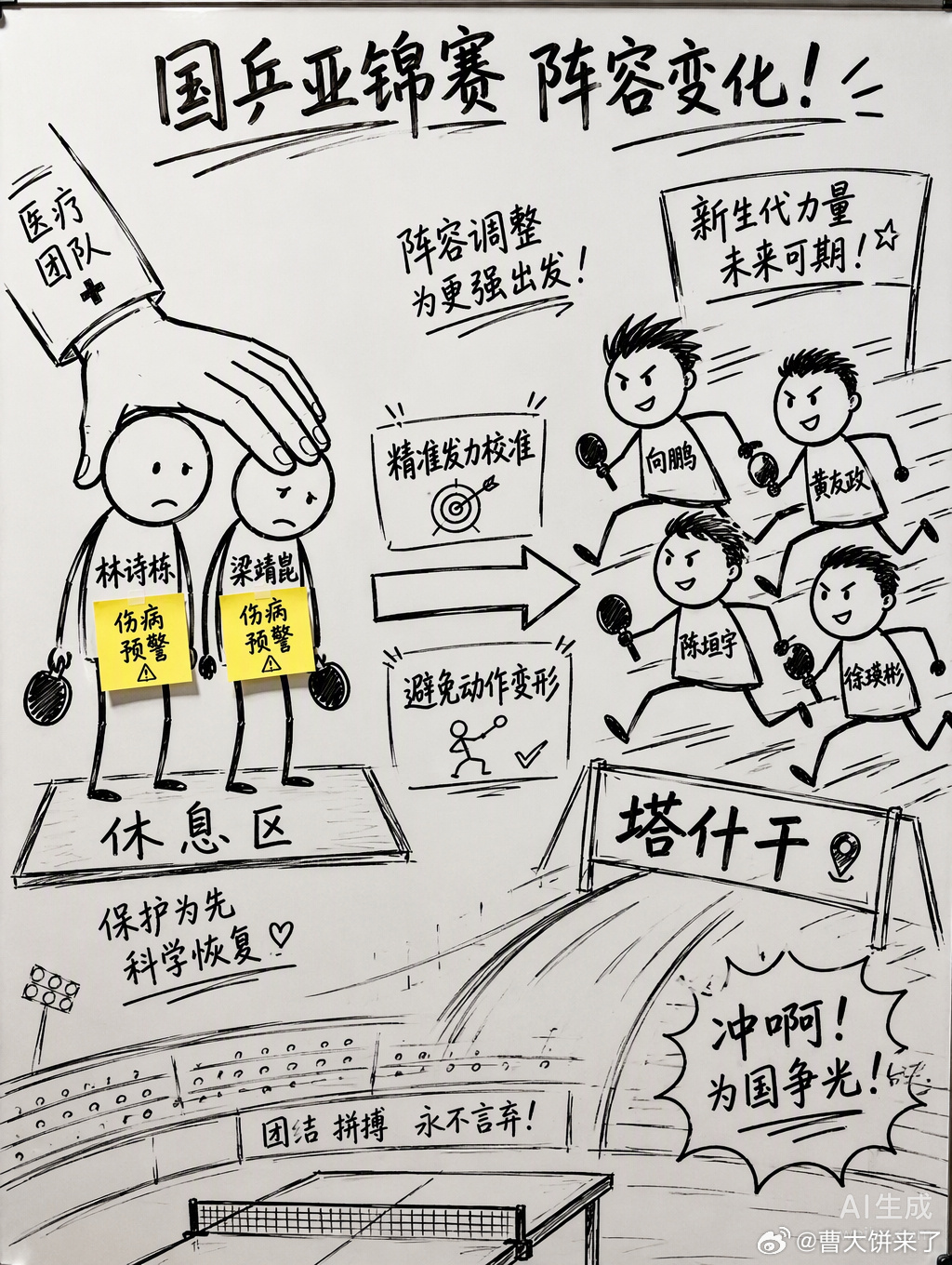 看着是国乒临阵调整名单，换个运动视角看，这其实是林诗栋和梁靖崑在亚锦赛高压考核下，为职业生涯完成的一次精准发力校准。

林诗栋退出单打混双，梁靖崑全面退赛，这种在开赛前9天的突然变动，本质上是在身体机能发出预警时，为了避免动作变形而做出的主动重构。当赛程密集导致伤病隐患累积，如果依 ​
