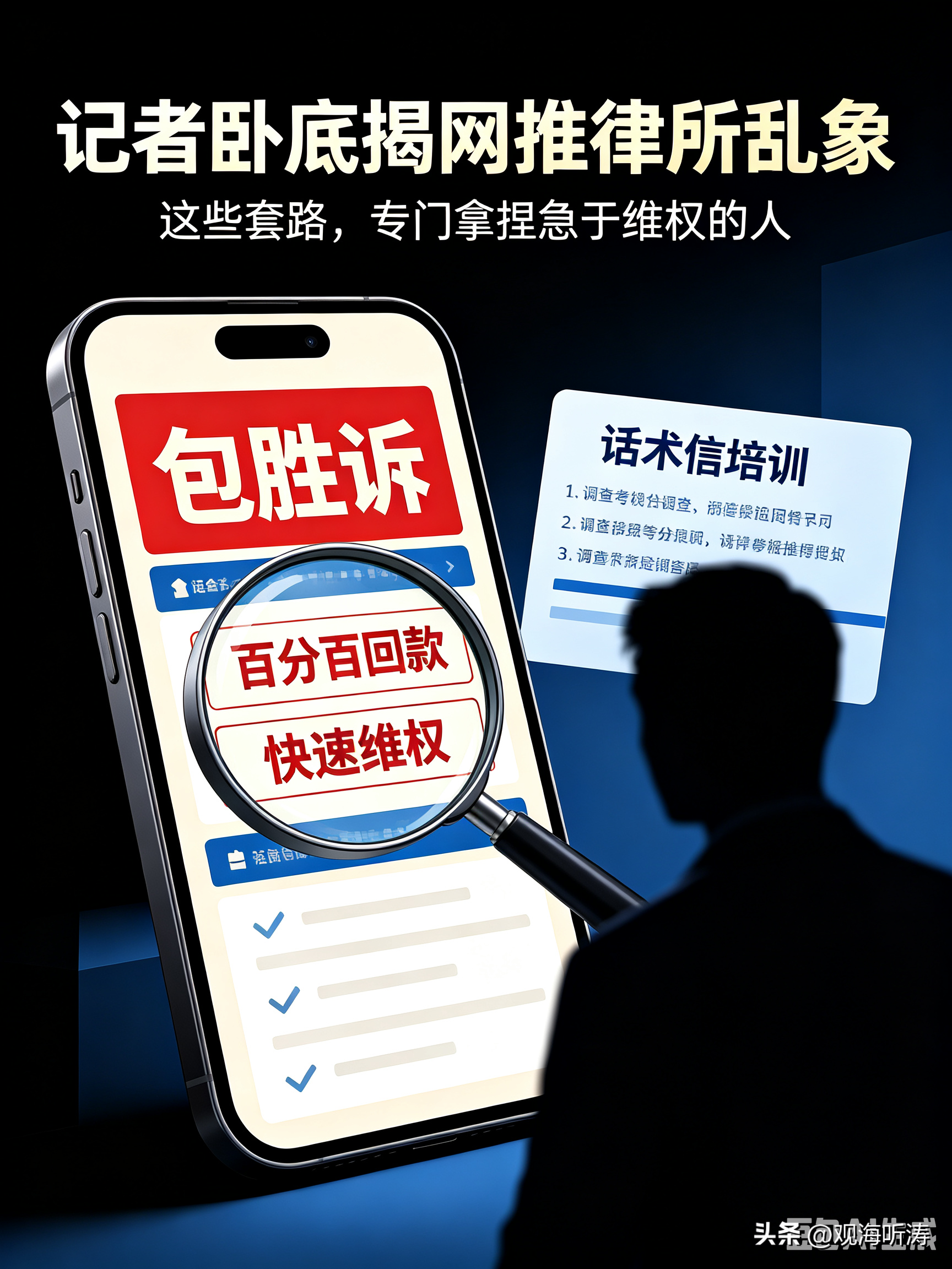 记者卧底揭网推律所乱象，层层套路专门拿捏维权普通人