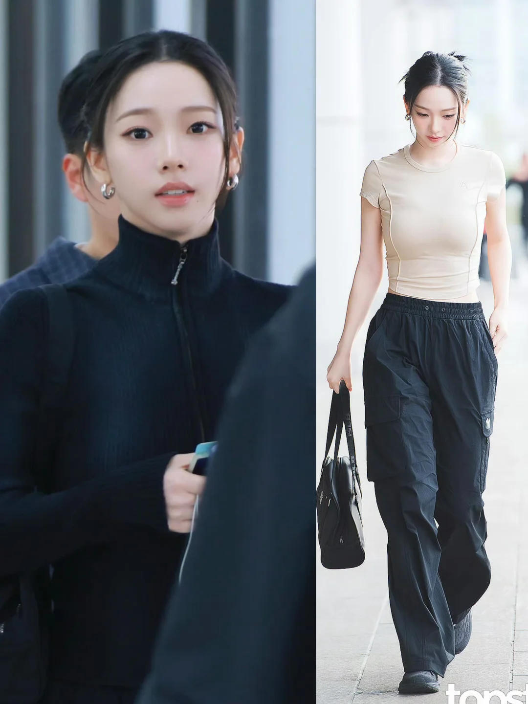 karina今日份机场，身材好运动系穿搭真的美