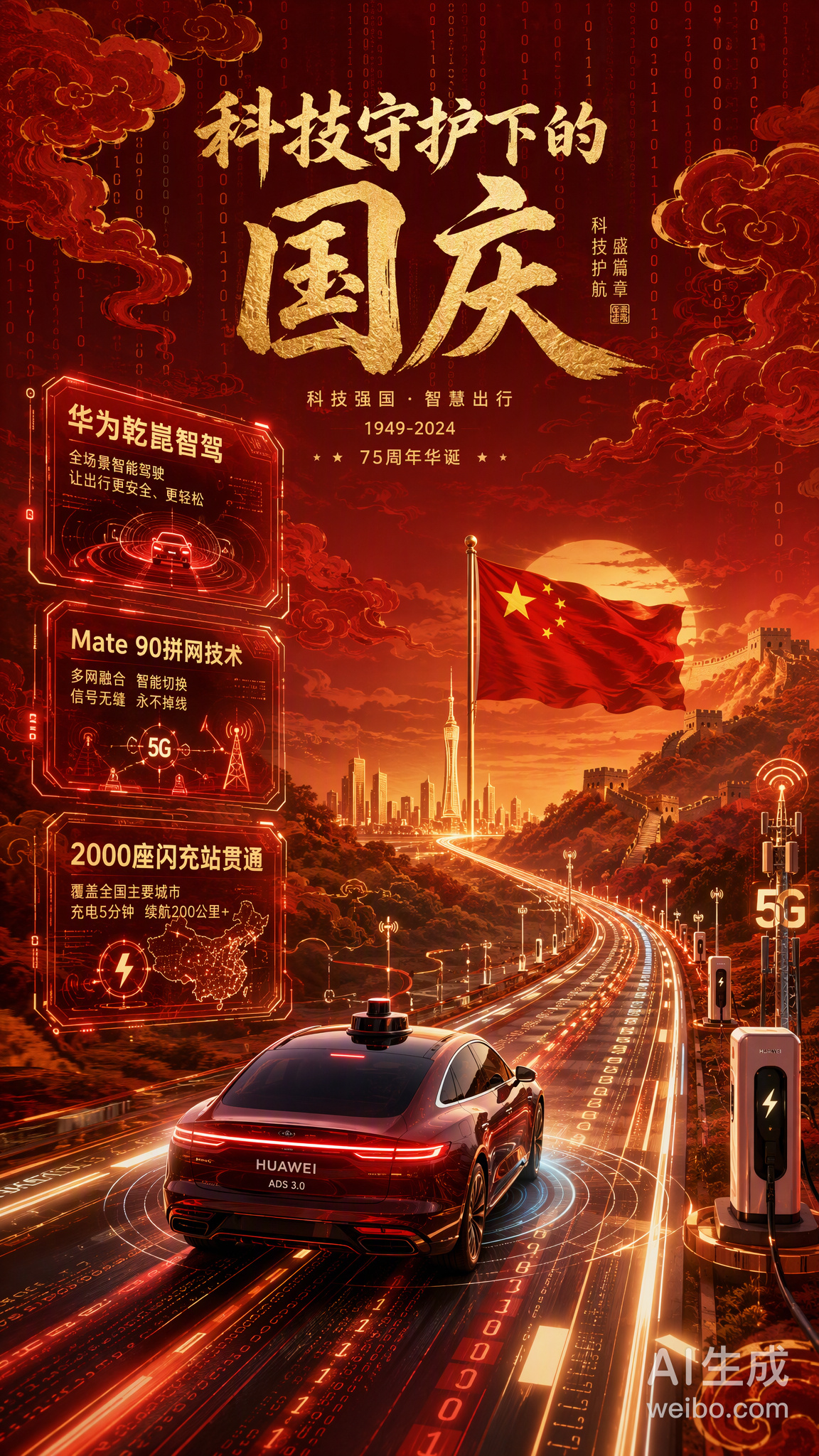 国庆七天乐，不仅是山河锦绣的视觉盛宴，更是硬核科技守护下的安心旅程。从华为乾崑在五大景区落地的智驾“车票”，到Mate 90系列高铁上“拼网”互助的通信黑科技，再到比亚迪第2000座闪充站贯通京沪高速，这些看似冰冷的参数背后，其实是国家基础设施与产业实力的硬核托底。

咱们搞技术的都懂，真正 ​