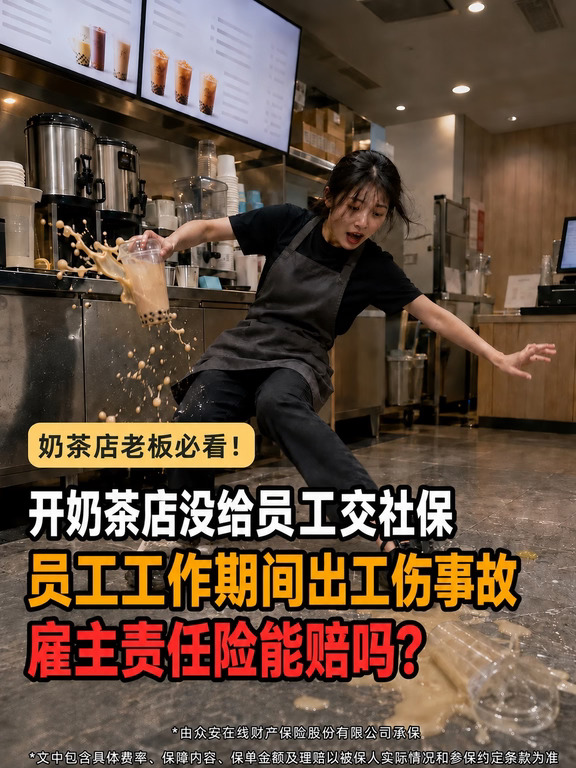奶茶店买雇主险选不记名！无社保员工也能保