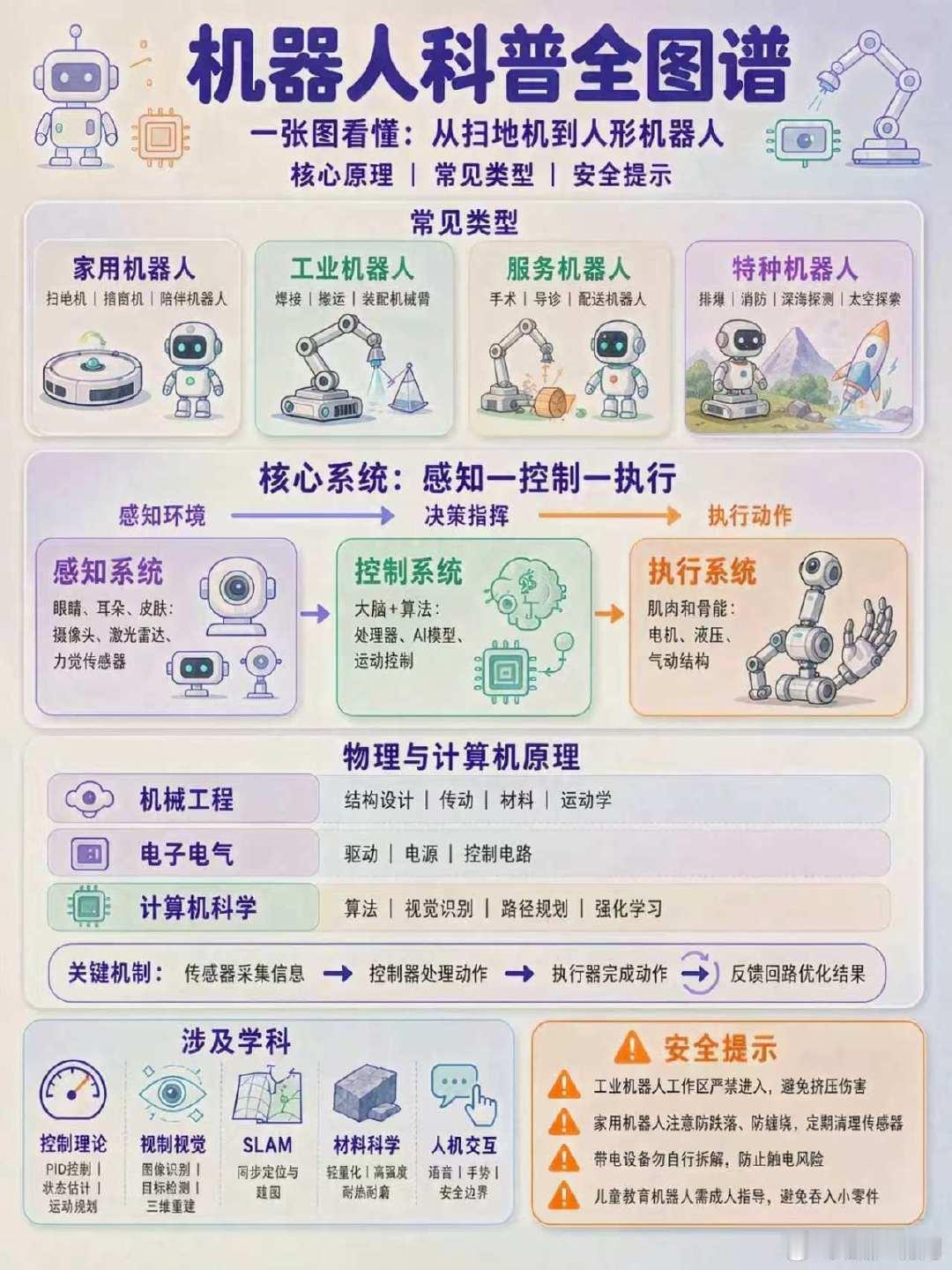 3分钟搞懂机器人分类全图谱。
你以为机器人只有工厂里的机械臂？错！从你家的扫地机到火星上的祝融号，机器人的世界比你想象的精彩100倍。按用途分——机器人在干什么？#何小鹏回应为何没参加机器人大会##何小鹏称要做替人干活的机器人# ​
