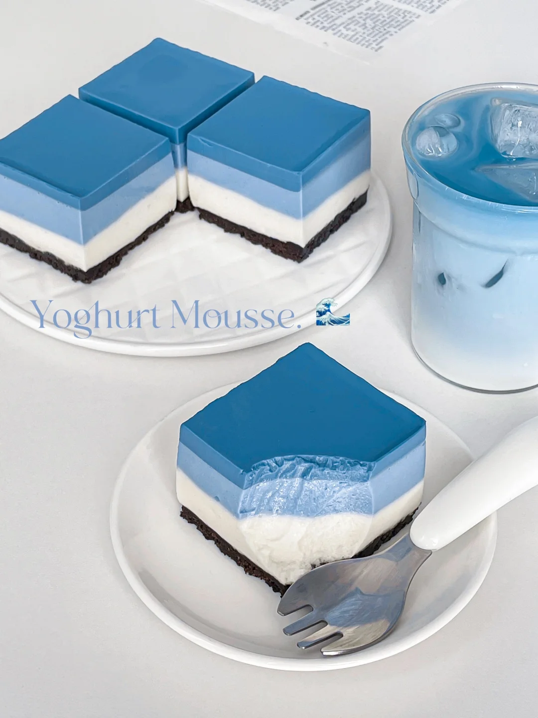 免烤箱‼️冰蓝酸奶慕斯蛋糕🌊入口即化超丝滑