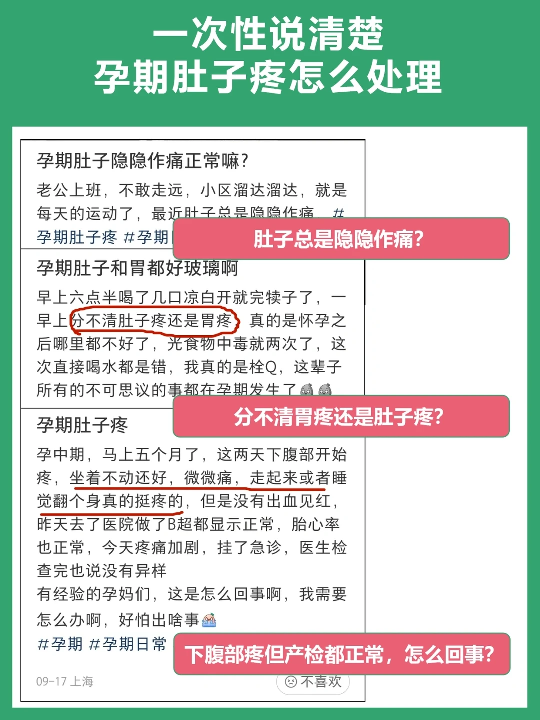 一次性说清楚，孕期肚子疼怎么处理❓💢