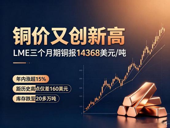 铜价逼近历史高位，SST却让用铜量砍半铜价又创新高了。
今天LME三个月期铜报14368美元/吨，年内涨超15%，距历史高点仅差160美元。刚果禁止铜精矿出口、特朗普关税预期叠加，全球铜库存跌至20多万吨，供应骤紧。
但这边铜价飙升，那边有个技术在砍铜用量。苏州SST China 2026大会刚透露，固态变压器SST ​