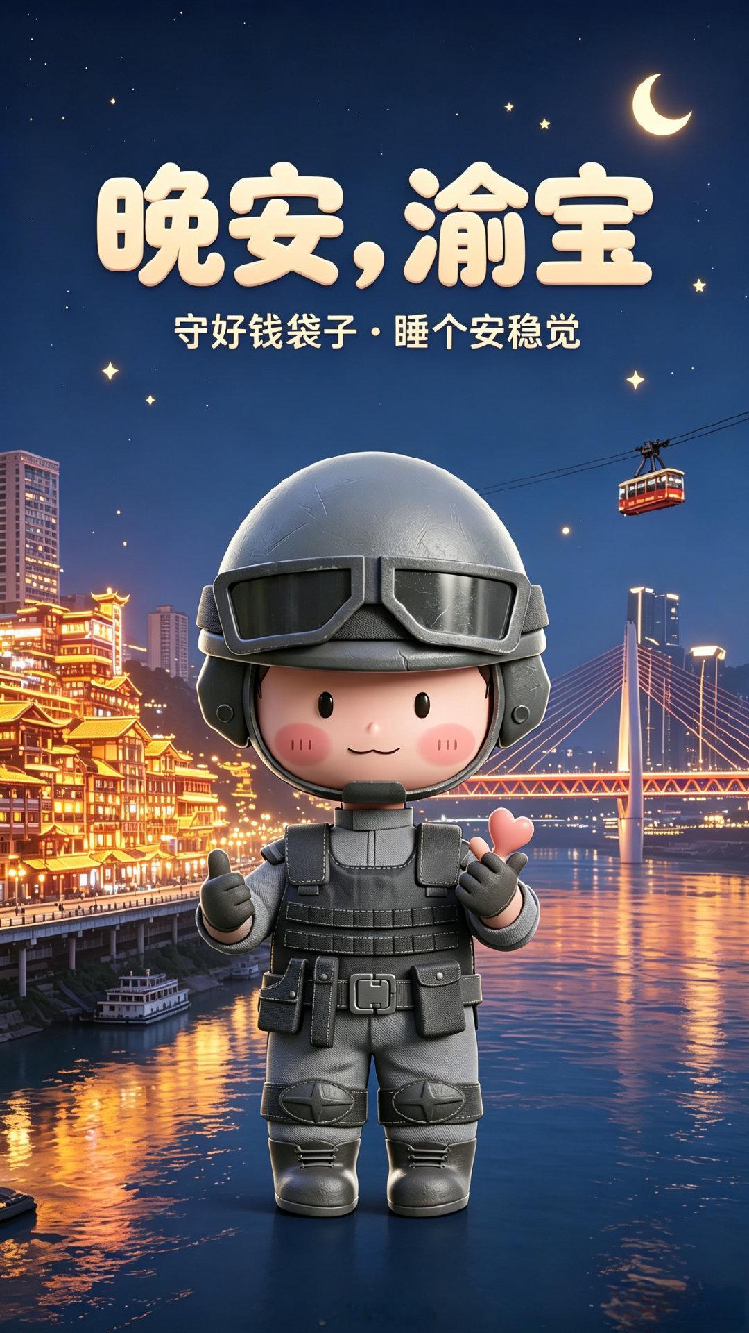 #晚安# 深夜“反诈小课堂”开讲：陌生链接别乱点，甜言蜜语别轻信，转账之前先“降降温”再按确认键。明天高温还在“刷存在感”，出门记得防晒补水；愿渝宝们的烦恼像今夜的暑气一样散场，钱包稳稳，好梦甜甜。晚安，渝宝！#守护渝宝每一天##晚安[超话]# ​