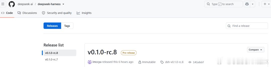 深夜，DeepSeek Harness 迎来一波大更新，RC.8 版本已经放出。
距离 RC.7 发布才过去两天，DeepSeek 又给这个开源 Agent 框架补上了一批关键能力。此次更新覆盖多模态输入、子代理、工具调用、Windows 终端以及底层存储等多个方向。

地址：

其中最值得关注的有两点。
第一，Deep ​