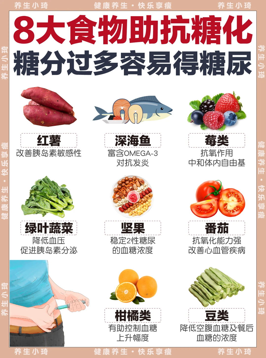 糖分太多容易得糖尿｜8大食物助抗糖化🔥