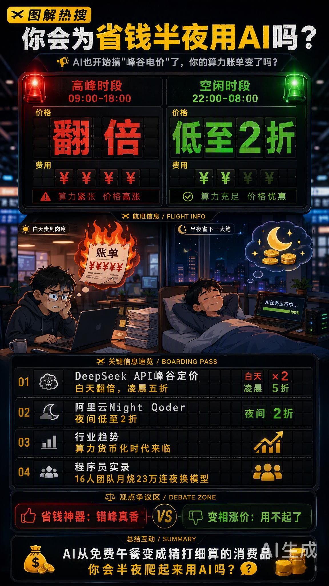 AI也开始搞“峰谷电价”了？ 最近DeepSeek和阿里云先后宣布AP...