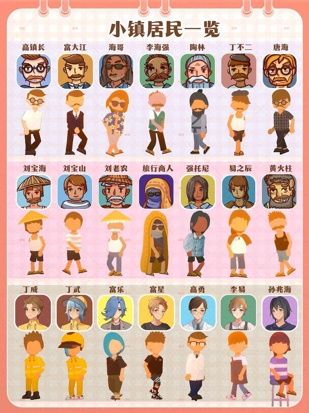 小生活·悠闲小镇物语｜小镇NPC一览图‼️