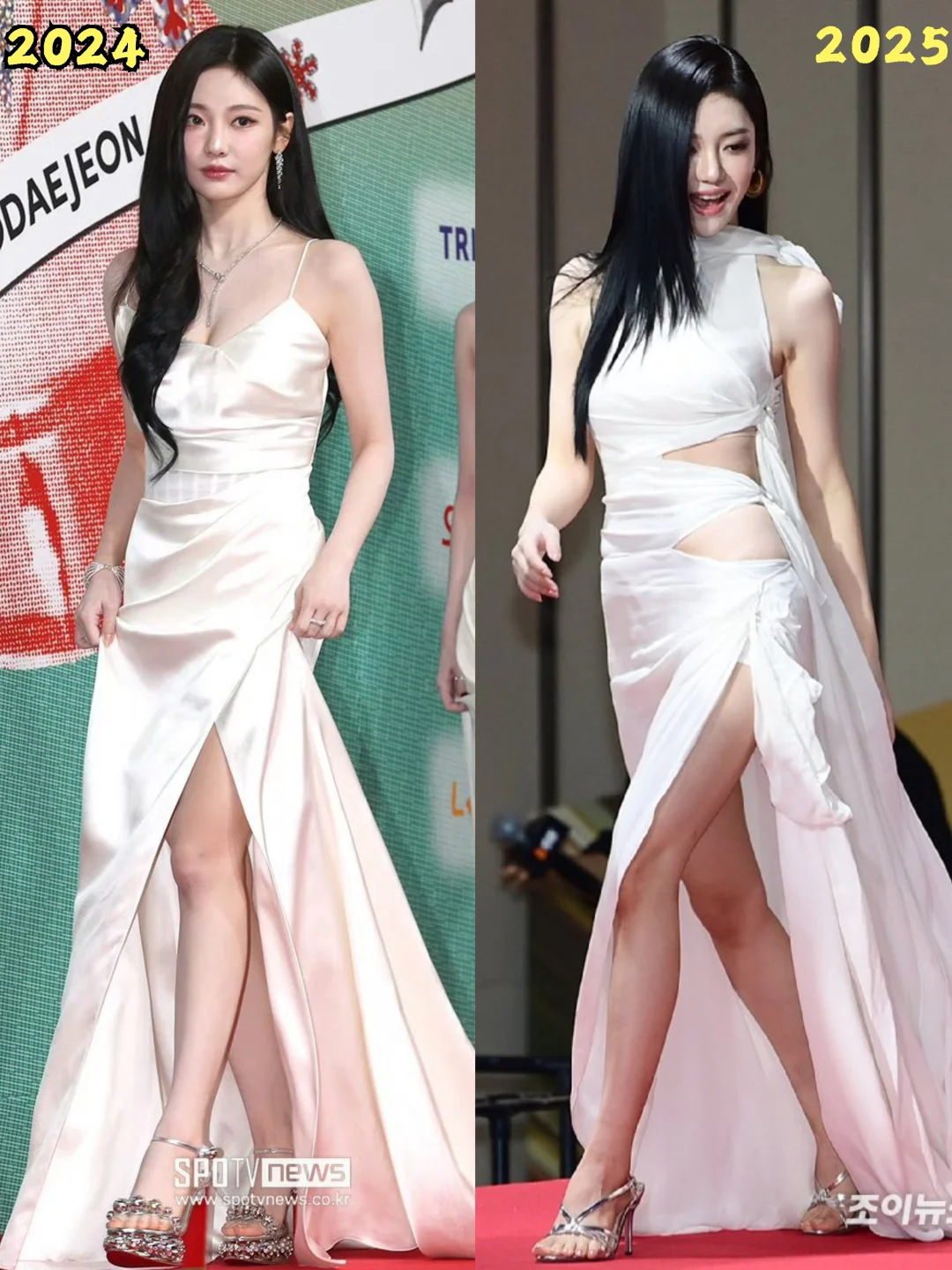 宁艺卓两年歌谣大战红毯，都是白色礼服！