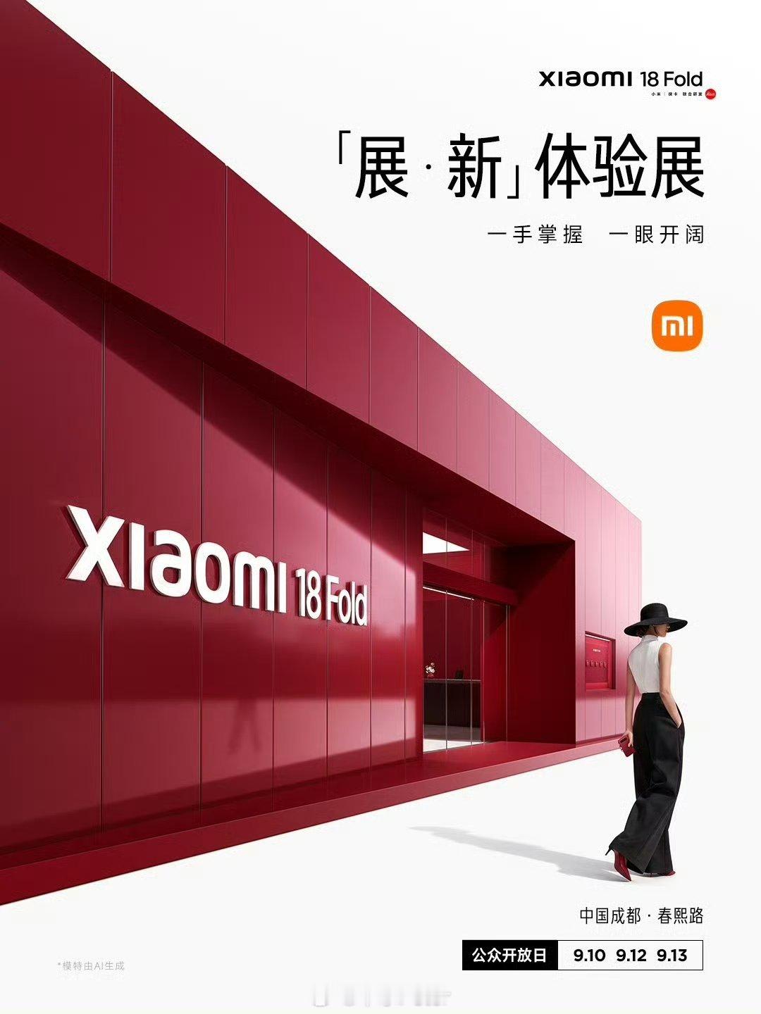 卢总宣布9月10日春熙路#小米18Fold成都首展#，明天去打卡。 ​