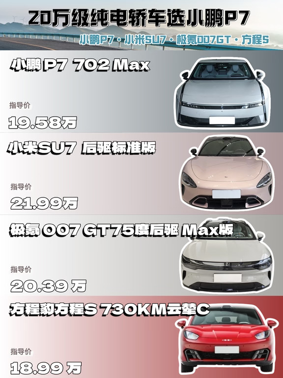 方程S上市，20万级纯电轿车看小鹏P7