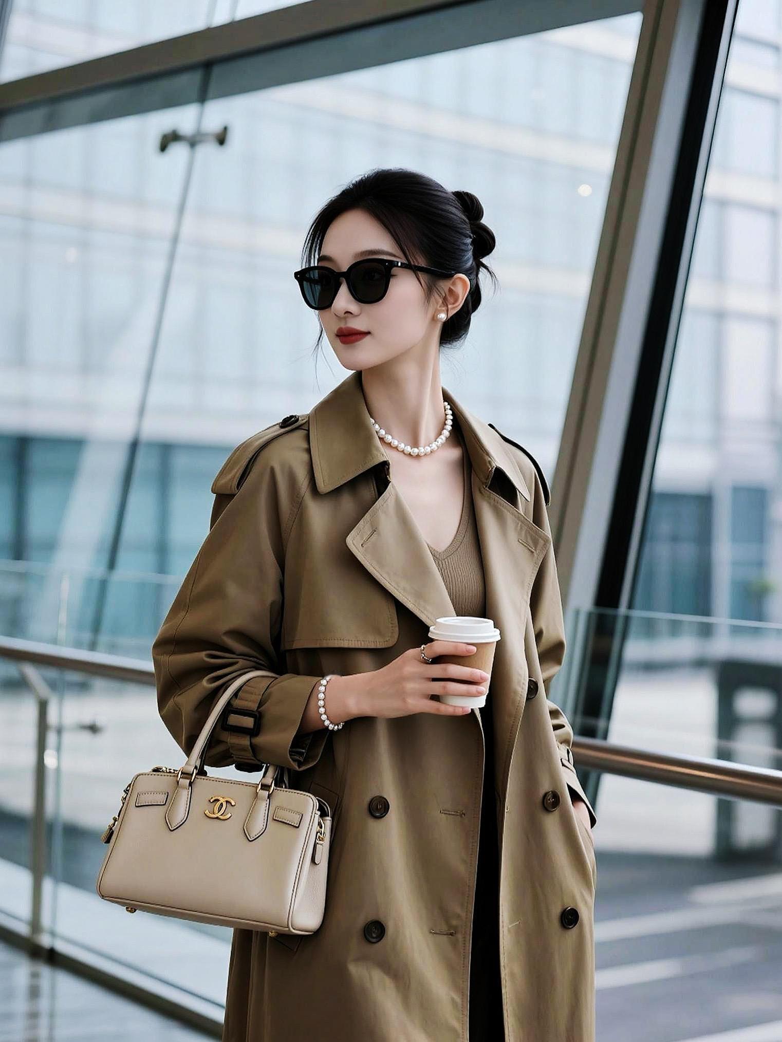 机场抓拍到一位时尚小姐姐🤟