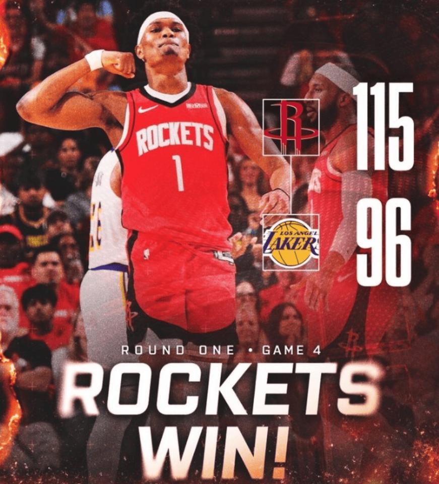 炸锅！火箭19分血洗湖人，拒绝横扫！绝境1-3续命，全民皆兵打崩詹眉 ...