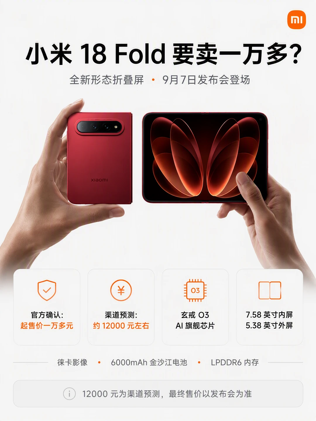 小米18 Fold要卖一万多？