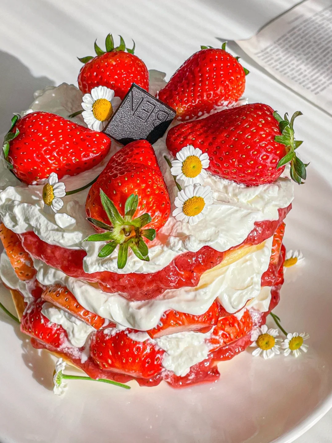 免烤箱‼️春天的草莓松饼裸蛋糕🍓