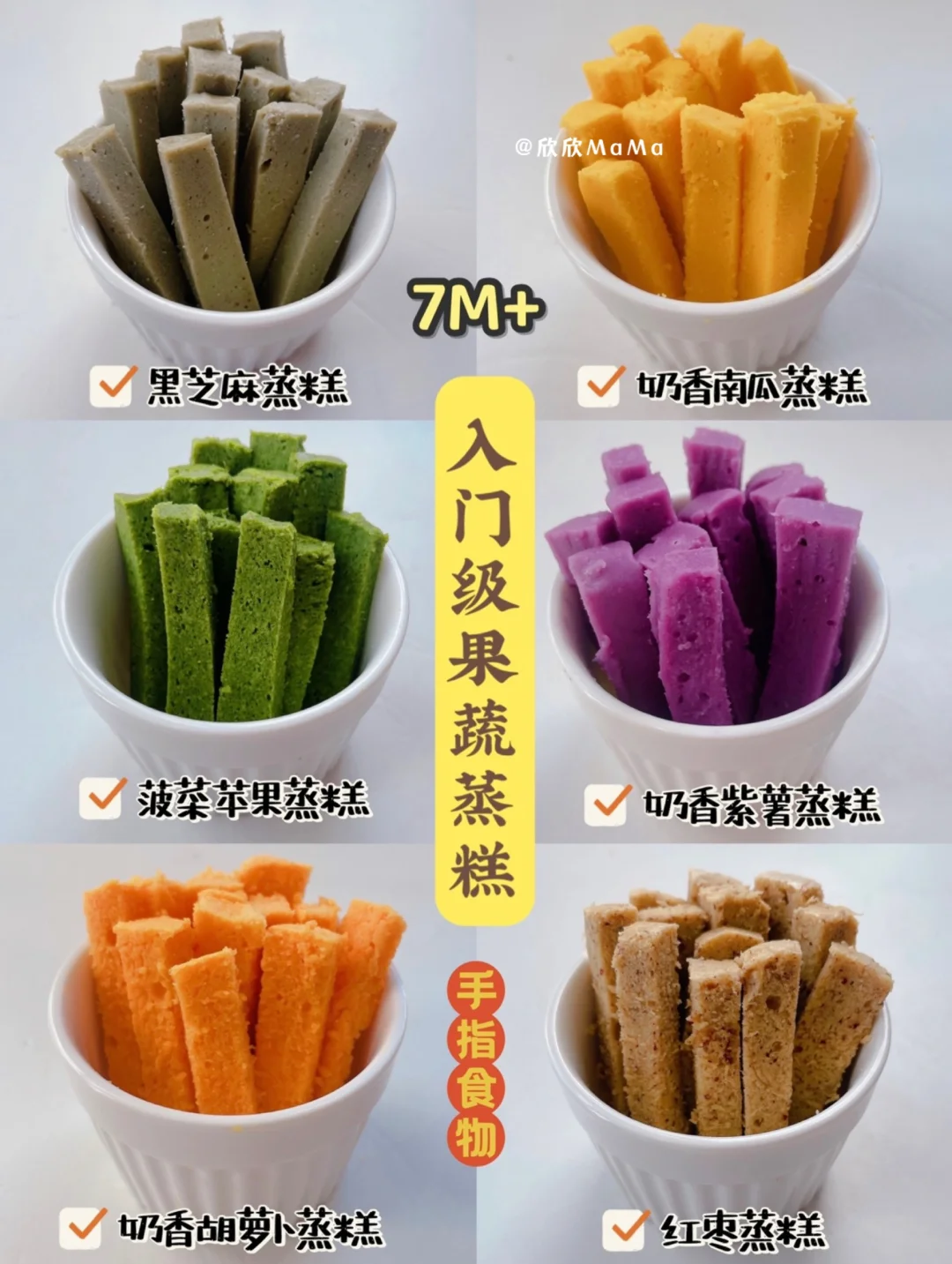 7M+宝宝果蔬蒸糕｜入门级手指食物｜附2种做法