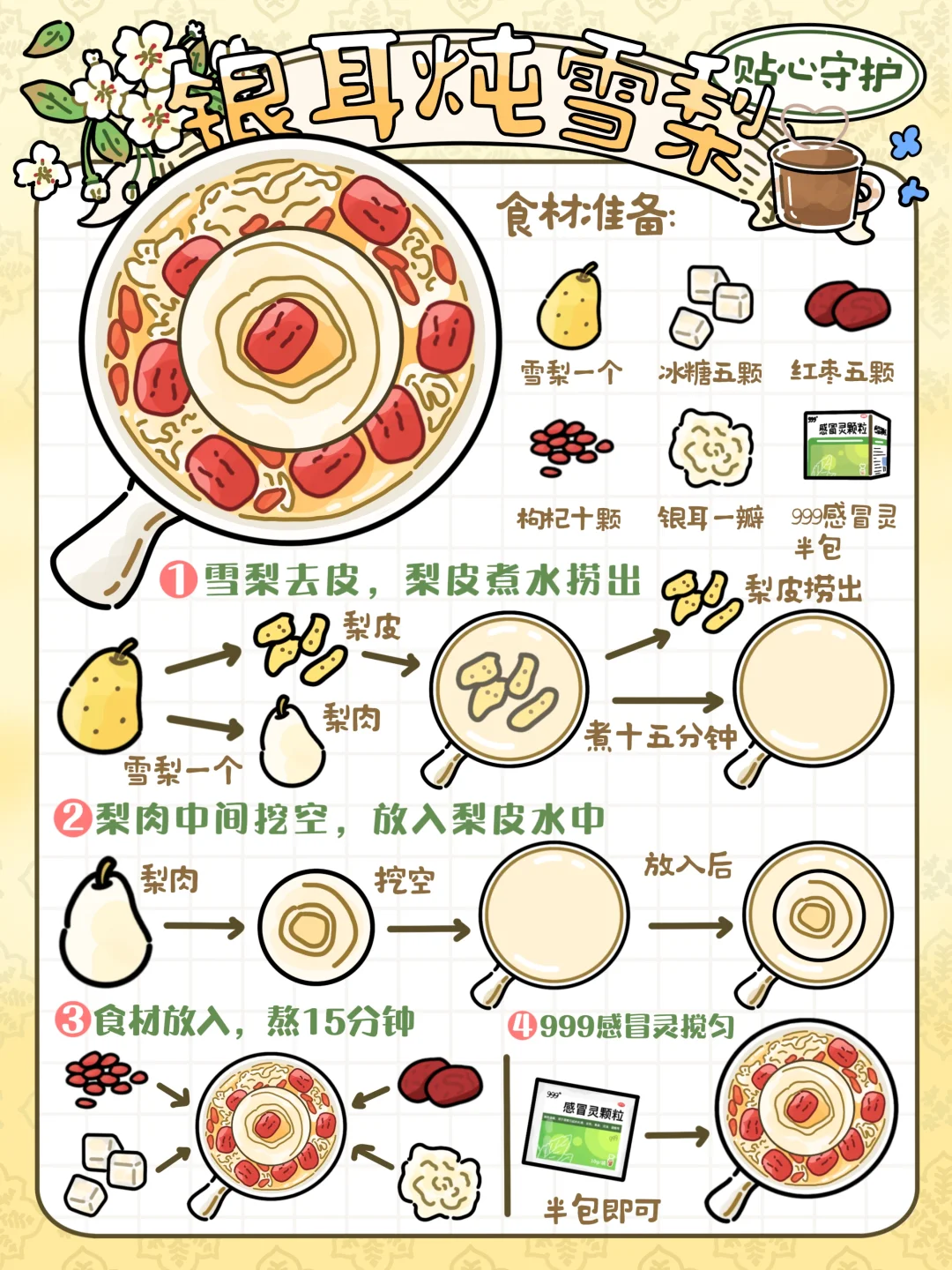 手绘食谱🍐｜秋冬必备🍁润🫁清嗓💖好吃健康