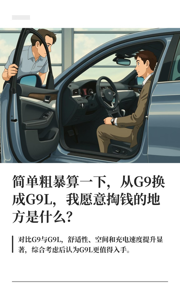简单粗暴算一下，从G9换成G9L，我愿意掏钱