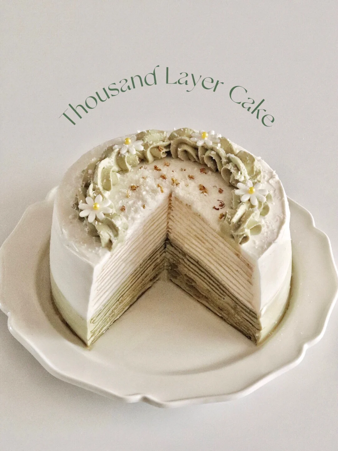 💚🤍双色抹茶千层蛋糕🍰超好吃做法并不难