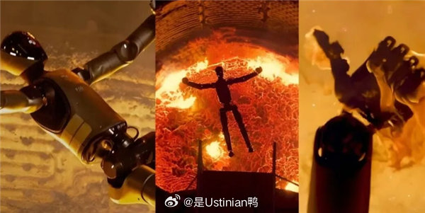 终结者现实版：Figure AI人形机器人熔炉谢幕[并不简单]

事件背景

• 10月4日消息，在经典影片《终结者2》里，T-800为销毁天网相关硬件，主动沉入钢水。

• 而这一幕，在现实世界真实上演了。

• 美国Figure AI公司让一批完成使命的F.02人形机器人，自主走向熔炉，纵身跃入一千五百摄氏度的滚烫钢水 ​