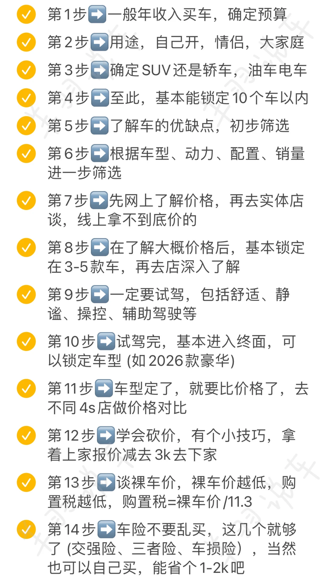 12月买车的姐妹，顺序千万不要错！