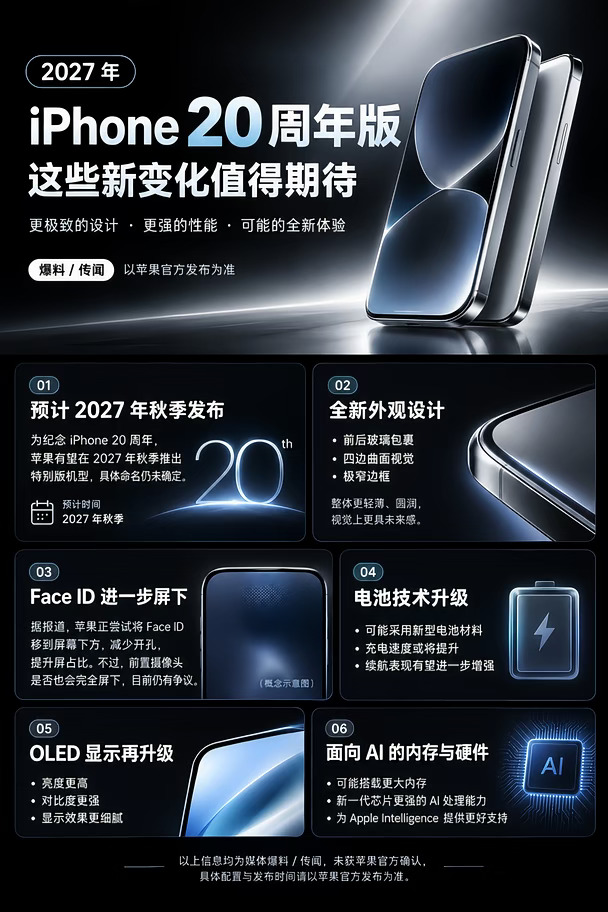 2027 iPhone或迎大改版