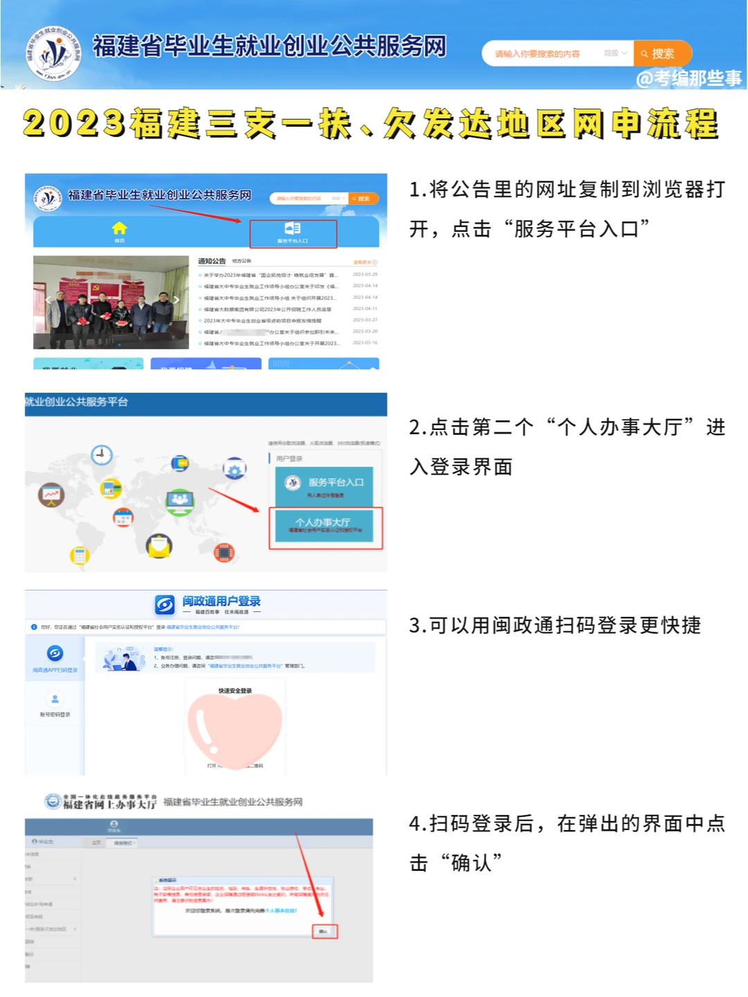 2023福建三支一扶、欠发达网申流程✅