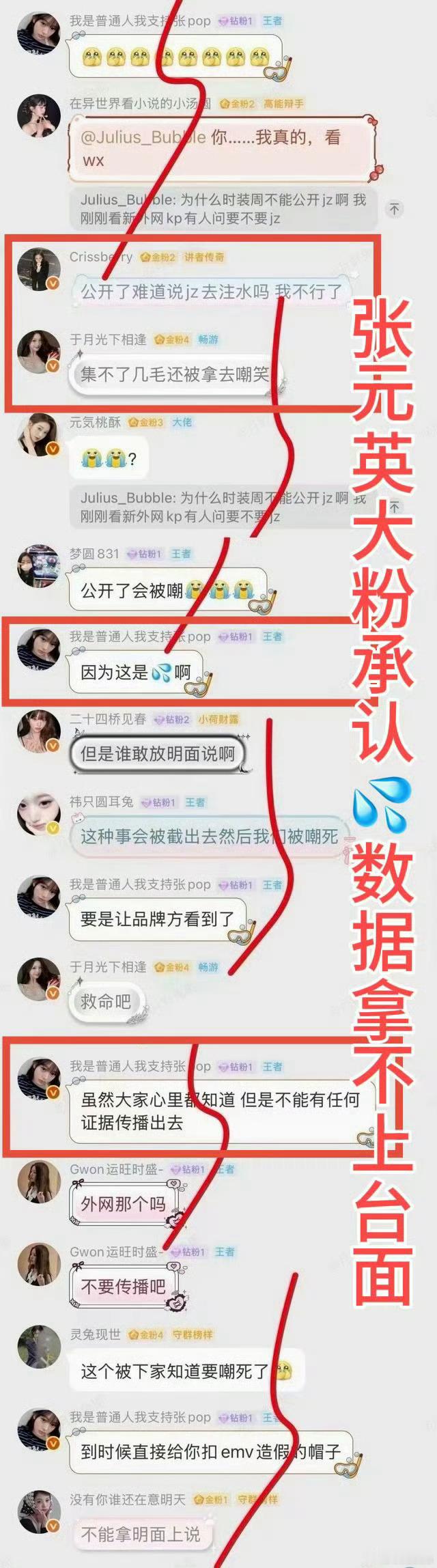 #kimjisoo[超话]##张元英掉粉30万##疑似张元英粉丝群聊天记录曝光# 张元英掉面 ​