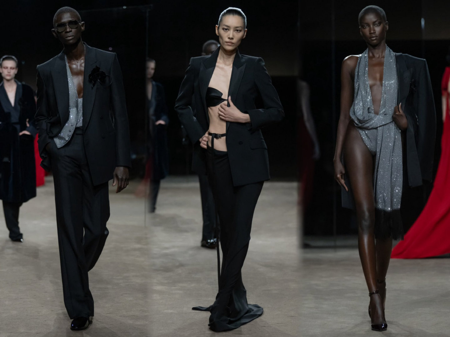 Tom Ford S/S 2027 🖤🥀 #大秀直击# 

汤姆福特春夏大秀，“魅惑”是构筑这座时装殿堂的基石。这一次创意总监Haider Ackermann 决意将它推向极致，抵近危险的边界，深沉涌动的情欲，用锋利剪裁勾勒锐意气场。性感无需喧嚣，亦可静默无声，却力量磅礴。刘雯、Mariacarla Boscono、Kristen McMenamy等超模亮相~  ​​​#巴黎时装周#