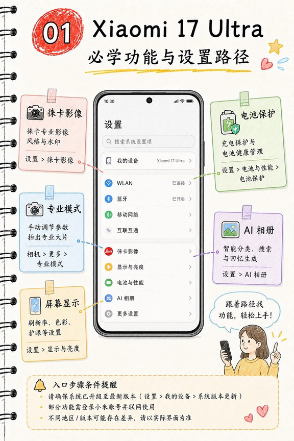 小米17 Ultra 必学功能与设置路径