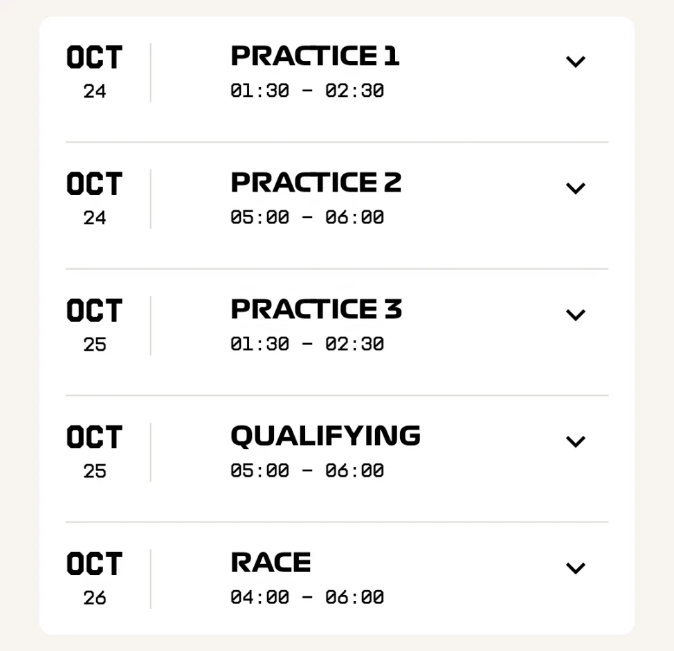 🏁本周2026赛季F1美国🇺🇸大奖赛 赛季第18站🏎
10月24日 周六