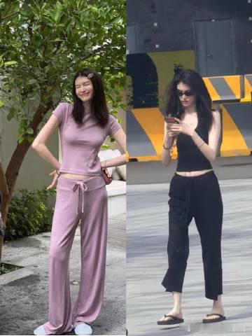 何穗生娃后穿搭“好松弛”！2套穿搭把瑜伽服9分裤穿的高级感满满<br ...