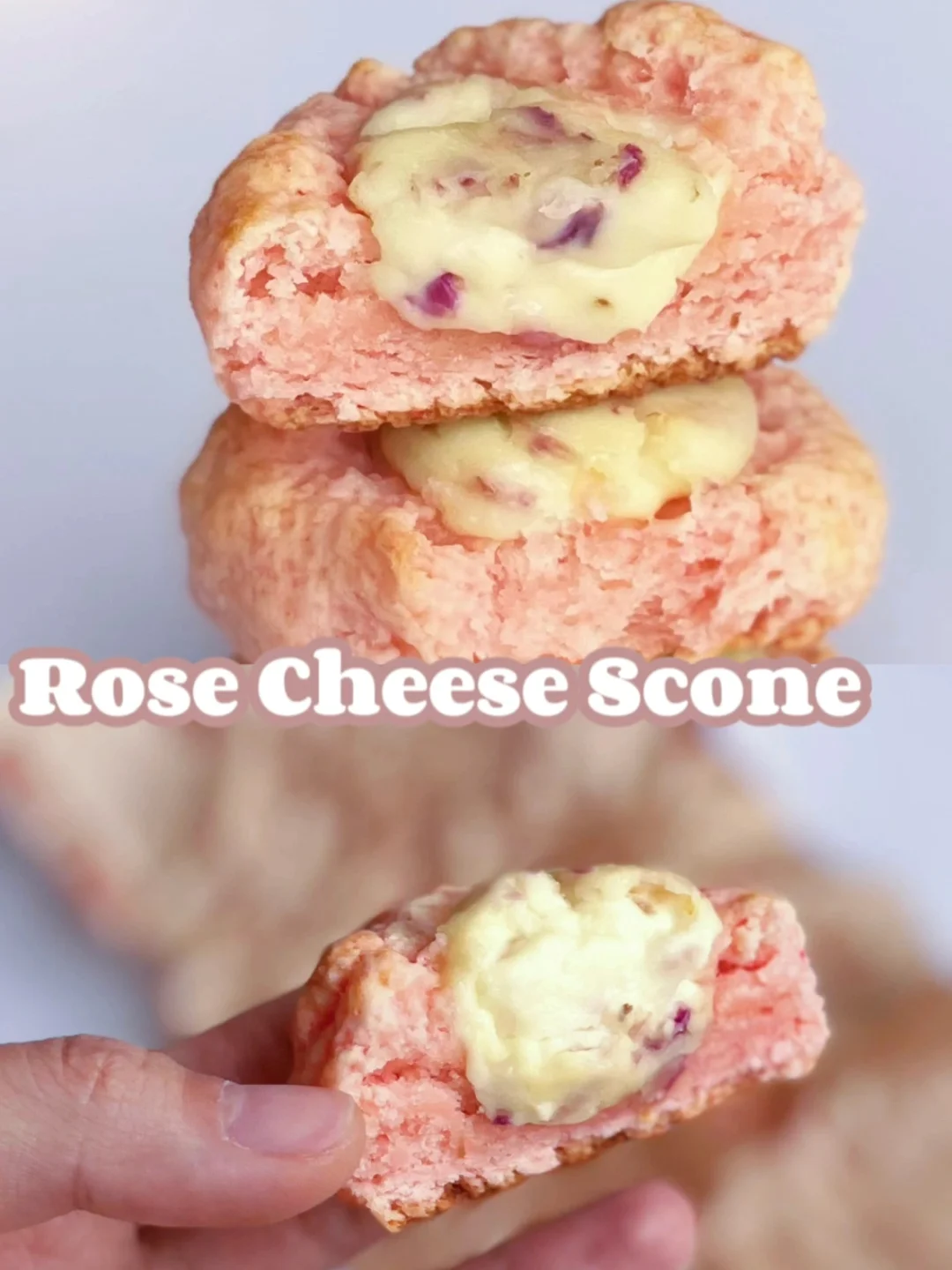 五分钟❗️超快手春日下午茶｜玫瑰乳酪司康🍡