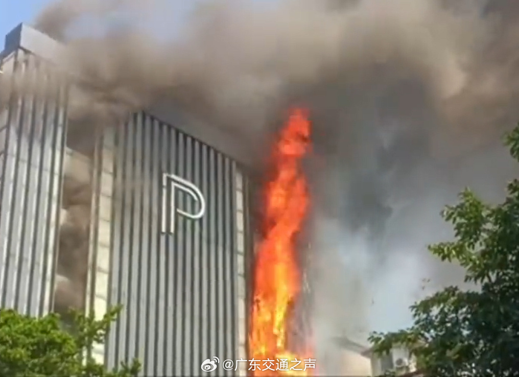 7月12日，广州海珠区聚德西路柏高大塘酒店外立面起火，燃烧过程中有燃烧...