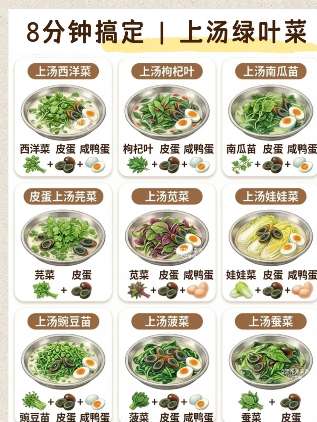 ㊙️8分钟搞定👍上汤绿叶菜！一周不重样🔥