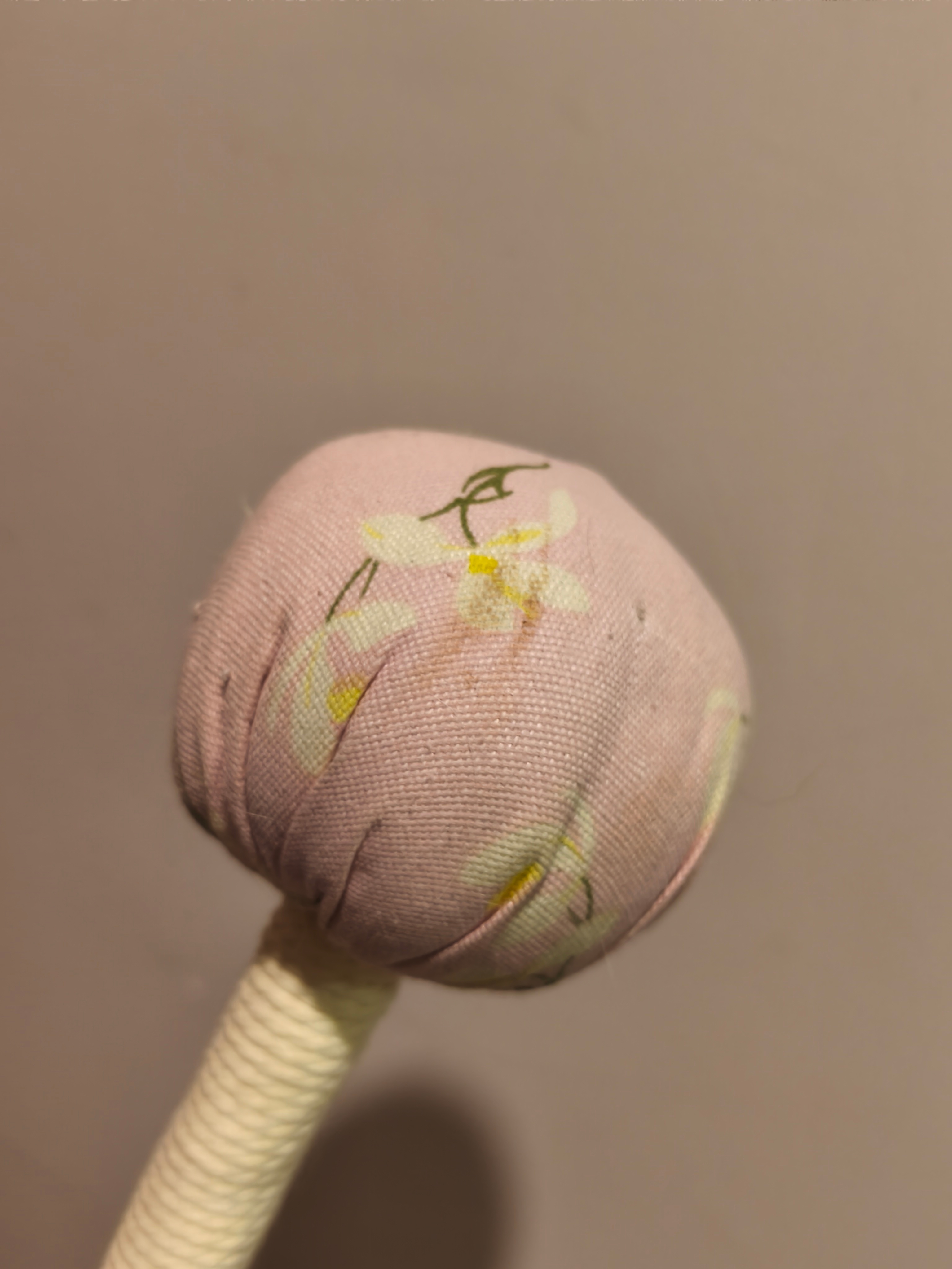 咪给我的艾草锤咬得都是口水和牙洞 希望鹿锤回来能逃离被面部穿孔的毒手...