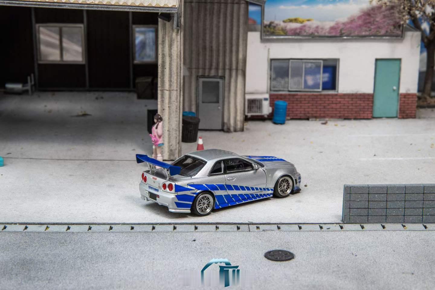 富士 Fuji 发布 1:64 合金材质 Skyline R34 GT...