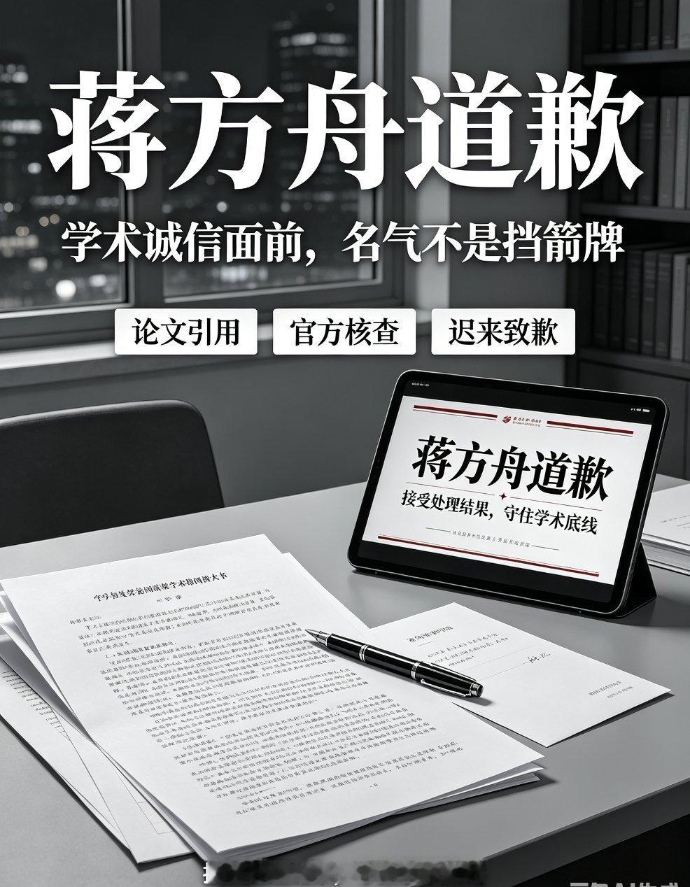 蒋方舟发文道歉，接受处理结果。从此前逐条否认，到最终官方通报后的致歉...