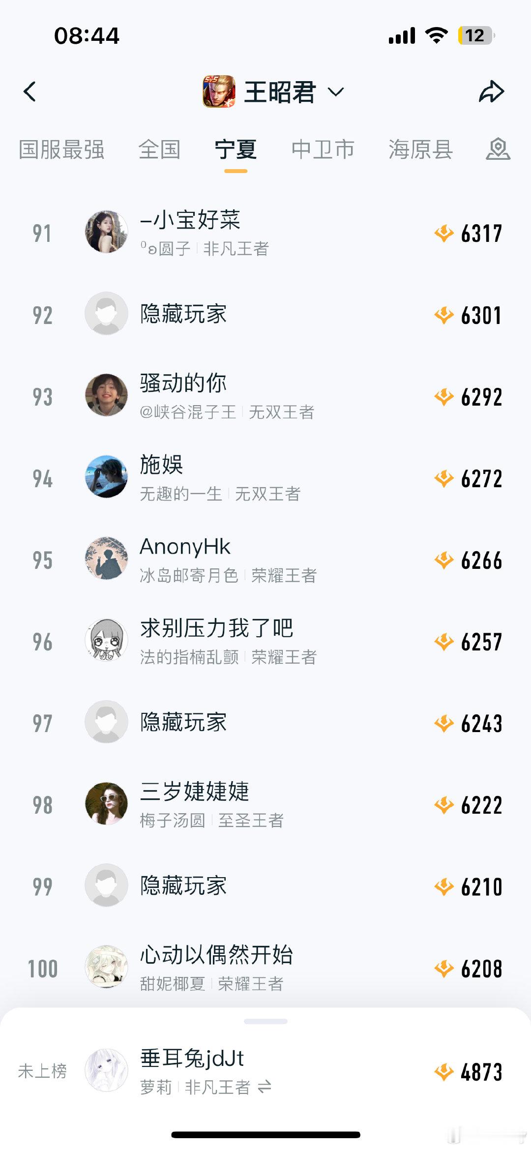 #荣耀茶话会[超话]#  蹲蹲iq昭君金 上周上榜7600[羞嗒嗒] ​