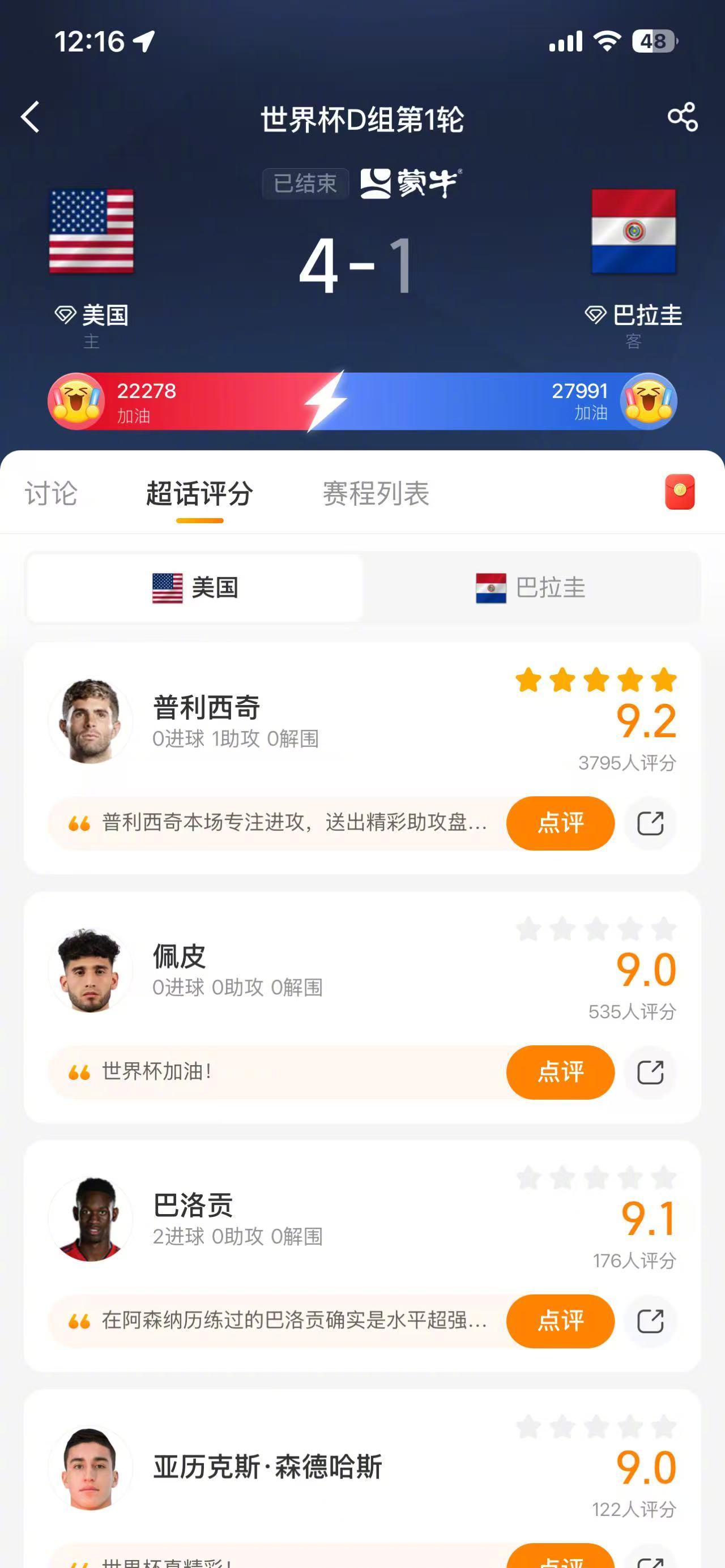 本场东道主强势开门红！速来[超话][超话]为上场球员打分点评 参与活动...
