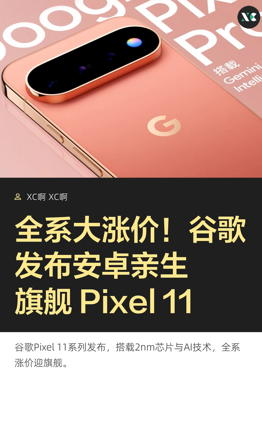 全系大涨价！谷歌发布安卓亲生旗舰 Pixel