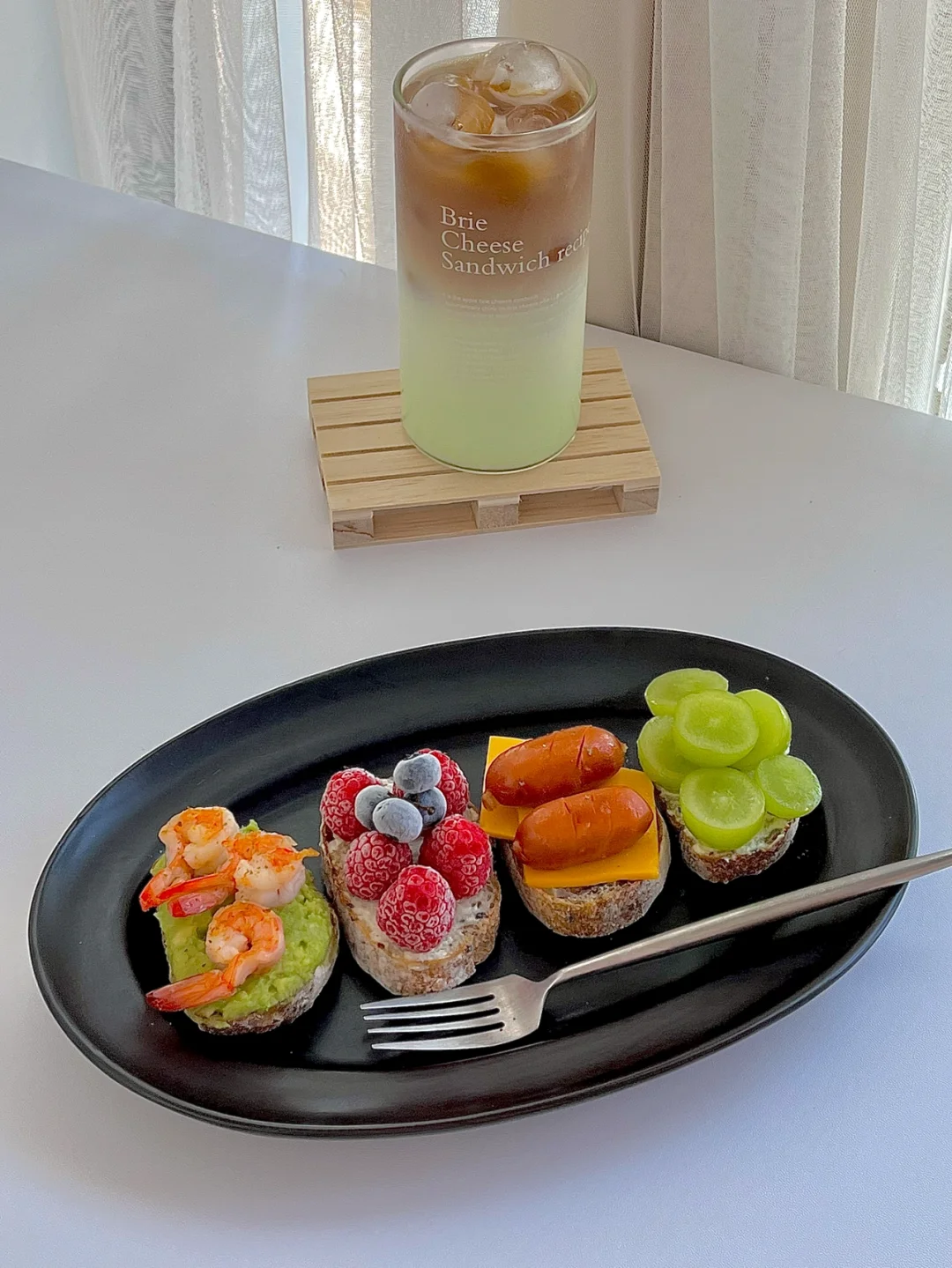 ☀️工作日早餐｜四拼开放式法棍三明治😋